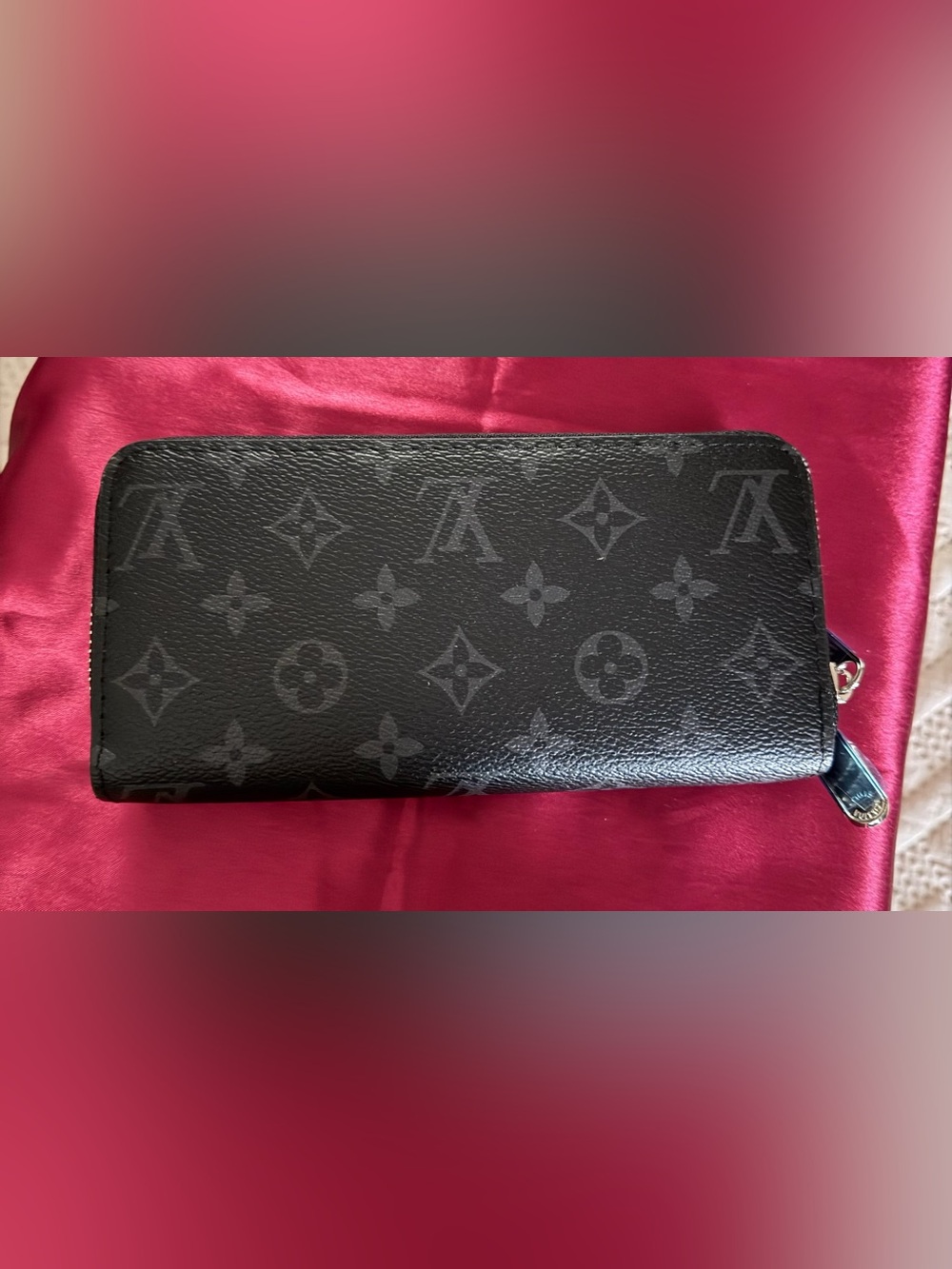 Monogram Eclipse Double Zip-Around Wallet in Black